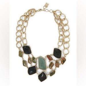 Statement Green BCBG necklace with Gold Hardware